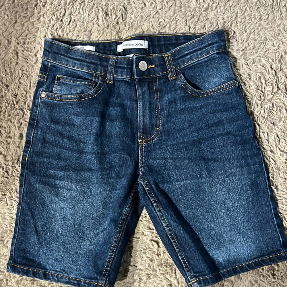 Boys Calvin Klein denim shorts just like new condition size 12
